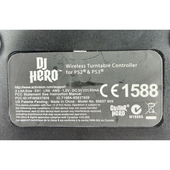 DJ Hero Wireless Turntable Controller Sony PlayStation 2 & 3 No Dongle Tested - Picture 12 of 12